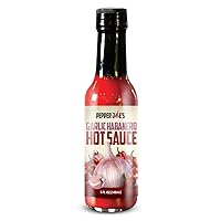Pepper Joe’s Garlic Habanero Hot Sauce – Gourmet Roasted Garlic Hot Sauce with Red Habanero Peppers – Mild Heat with Maximum Flavor – 5 Ounces