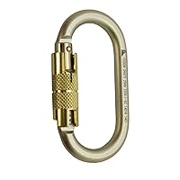 Fusion Climb Ovatti Military Tactical Edition Steel Auto Lock Oval Symmetrical Anchor Carabiner Gold, One Size (FP-9108-P-GLD)