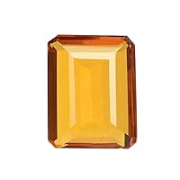 REAL-GEMS Yellow Citrine 136.50 Ct Brazilian Citrine Faceted Emerald Cut Yellow Citrine Loose Gemstone