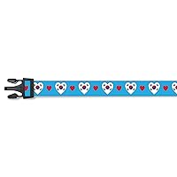 South Korea Dog Collar | I Love South Korea | Martingale Style | Blue | South Korea Flag | for Medium Dogs | 3/4 inch Width | Made in NJ, USA