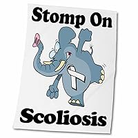 3dRose Elephant Stomp On Scoliosis Awareness Ribbon Cause Design - Towels (twl-114635-2)