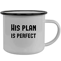 His Plan Is Perfect - Stainless Steel 12oz Camping Mug, Black