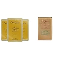Raw Shea Butter and Manuka Honey Bar Soaps for Dry Skin, 8 Ounce (Pack of 3)