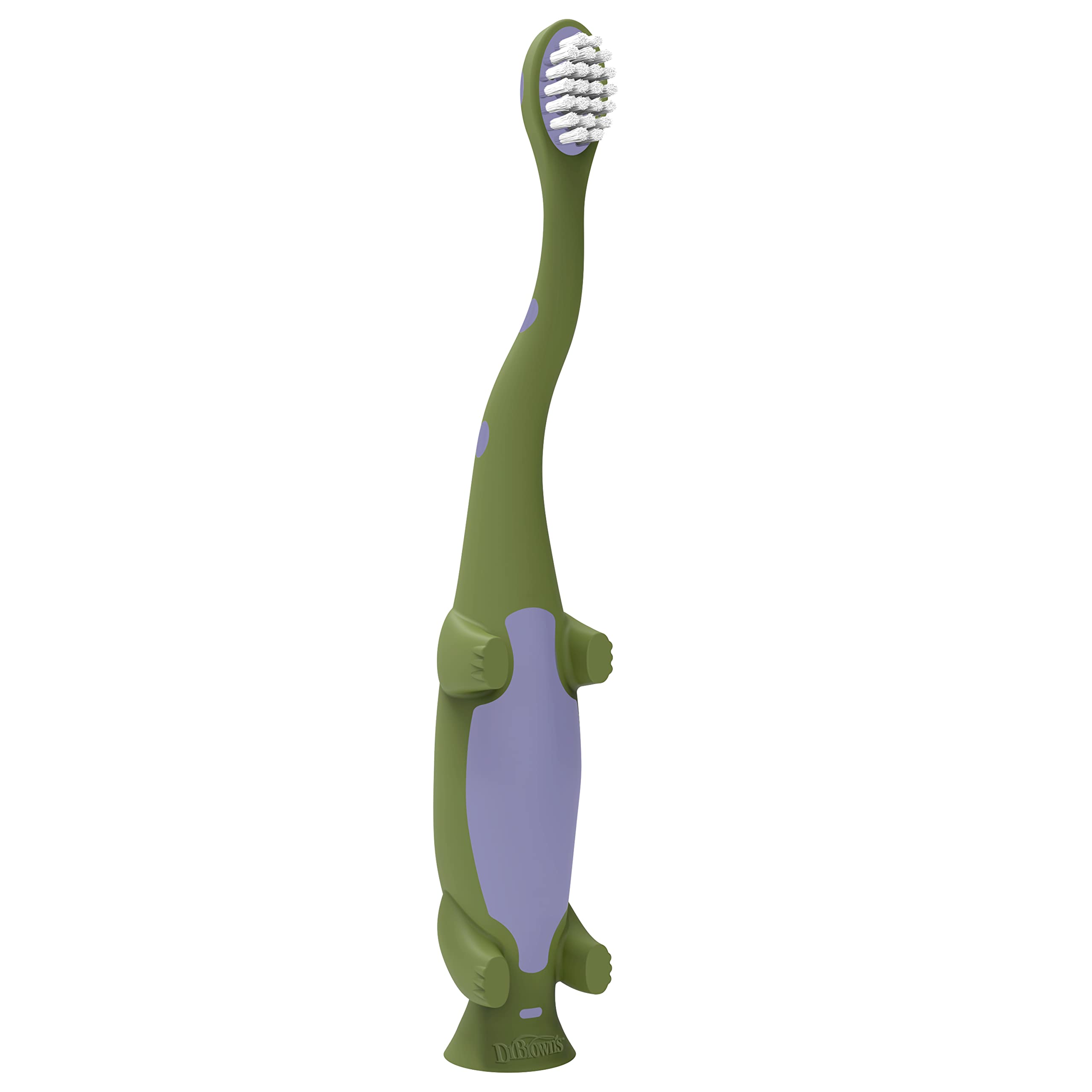 Dr. Brown's Baby and Toddler Toothbrush, Green Dinosaur 1-Pack, 1-4 Years