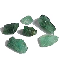 GEMHUB Amazing AAA++ Quality Raw Green Emerald 50.00 Ct Rough Natural Healing Crystal Stones Lot of 6 Pcs