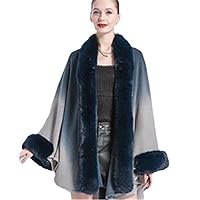 Gradient Long Sleeves Poncho Capes Women Overcoat Cloak Winter Big Pendulum Cardigan Loose Wear
