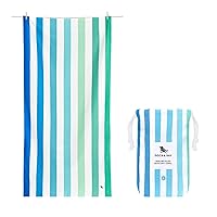 Beach Towel - Quick Dry, Sand Free - Compact, Lightweight - 100% Recycled - Includes Bag - Summer - Endless River, Large (160x90cm, 63x35)