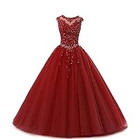 Women's Lace Appliques Sequined Evening Party Dress Long Wedding Ball Gown