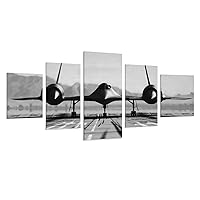 Black And White Aircraft Posters 5 Pieces SR-71 Blackbird Fighter Military Picture Modern Office Large Aviation Wall Decor Retro Aircraft Wall Art Canvas Print Boys Room Wall Decor Gift Wall Art Pain