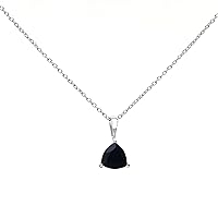 Black Spinel Triangle Pendant With Chain 925 Sterling Silver Pendant Designer Pendant Spinel Jewelry For Women's & Girls Holidays Gift Idea For Her