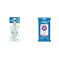 Dr. Brown's Infant-to-Toddler Toothbrush, Elephant, Mint, 0-3 Years & Tooth and Gum Wipes, 30 Count