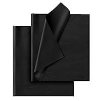 Hlonon Black Tissue Paper for Gift Bags - 30 Sheets of Black Wrapping Tissue Paper Bulk Packaging Paper for Weddings Birthday DIY Project Christmas Gift Wrapping Crafts Decor (14 x 20 Inch)