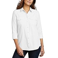 Eddie Bauer Womens Tops UPF 50+ UV Sun Protection Long-Sleeve Button Down Blouses Tops with Pockets
