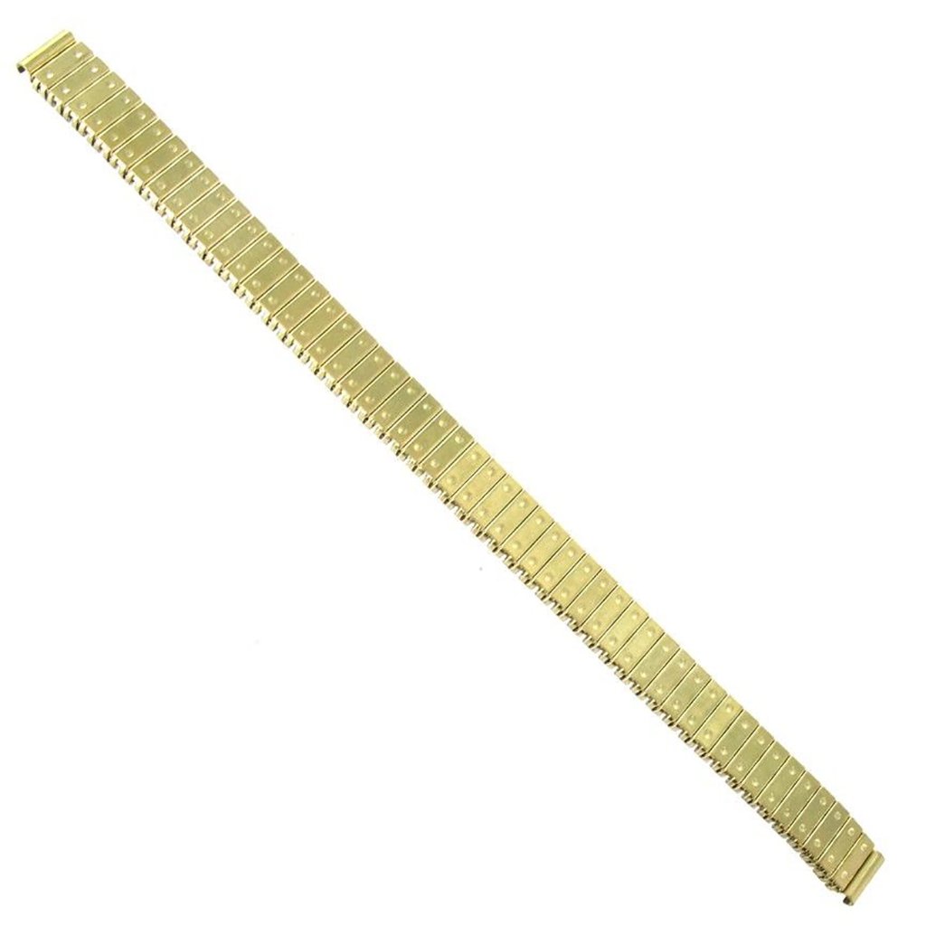 8mm Hirsch Gold Tone Dot Design Stainless Steel Ladies Expansion Watch Band