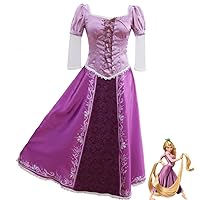 Tangled Purple Dress Rapunzel Cosplay Costume Princess Lepe Dress Purple Magic Dress