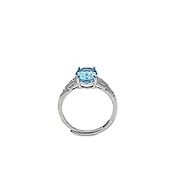 OEC Celestial Blue 3 Carat Oval Topaz Ring，One Size