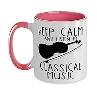 Classical Music Mug 11oz Pink, Classical Music Tea and Coffee Mug Cup, Unique Funny Classical Music Inspiring Coloured Present Mugs