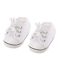 18 Inch Dolls Shoes, 1Pair White Canvas Doll Shoes American Dolls Casual Shoes Mini Girl Doll Accessories for 18 Inch Dolls