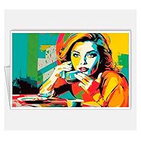 Arsharenkay All Occasion Assortment Proffession Pop Art Greeting Cards (Set of 8 Cards/Size 105 x 145 mm / 4 x 5.5 inches) No55 (Telegraphist Proffession 3)