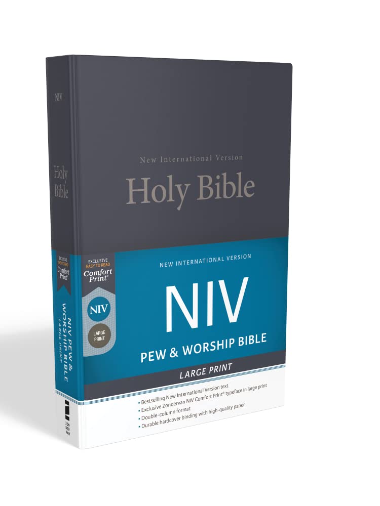 NIV, Pew and Worship Bible, Large Print, Hardcover, Blue, Comfort Print