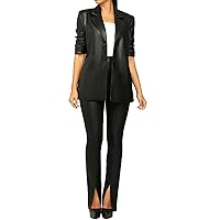 Womens 2024 Fashion 2 Piece Outfits Blazer Jacket and Pant Slim Fit Office Casual Suit Sets