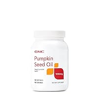 GNC Pumpkin Seed Oil 1000 MG - 100 Softgels (100 Servings)