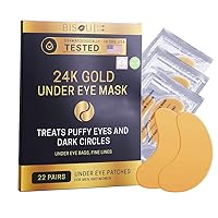 24K Gold Under Eye Patches, Eye Mask,Eye Patches for Puffy Eyes and Vitamin C Serum