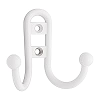 BRAINERD B46115J-W-C Double Robe Hook with Ball End, White