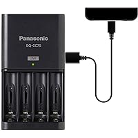 Panasonic BQ-CC75KSBHA eneloop pro Advanced Individual Battery Charger with USB Charging Port, Black