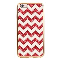 Flashing Red Polyline Stripes Pattern iPhone 6 6s Case, Customized TPU Electroplated Rose Gold Edge iPhone 6 6s 4.7 Inch Case