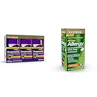 GoodSense Omeprazole Delayed Release Tablets 20 mg, Stomach Acid Reducer & All Day Allergy, Compare to Zyrtec, Cetirizine Hydrochloride Tablets, 10 mg, Antihistamine, 365 Count