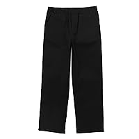 YiZYiF Boy's School Uniforms Flat Front Adjust Waist Pants Dress Pants Type E Black 11-12 Years