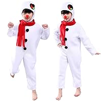 Christmas children Snowman costume with red scarf
