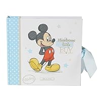 Handsome Little Boy Mickey Photo Album with Blue Ribbon - 50 Pictures - Officially Licensed