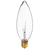 Satco Products S3782 120-Volt 25B9.5 Candelabra Base Clear Light Bulb