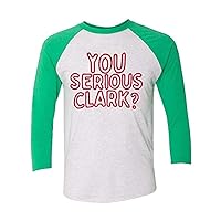 Funny Christmas You Serious Clark? Adult Unisex Baseball Tee Kelly Green