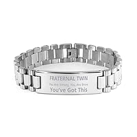 Fraternal Twin Ladder Stainless Steel Bracelet - You've Got This - Best Birthday Christmas Gifts Inspiral Quote Engraved Jewelry For Men Women