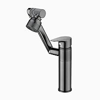 Lefton Rotatable Multi-Derectional Bathroom Faucet with 2 Water Outlet Modes, Grey, BF2202-2