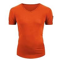 Men's Muscle Workout V Neck Tee Athletic Bodybuilding Short Sleeve Shirts Stretch Slim Fit T Shirts with Zipper