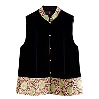 Silk Velvet Waistcoat for Women's Chinese Element Vest 40