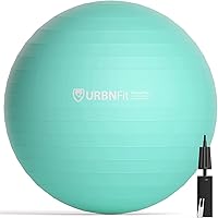 URBNFit Exercise Ball - Yoga Ball in Multiple Sizes for Workout, Pregnancy, Stability - Anti-Burst Swiss Balance Ball w/Quick Pump - Fitness Ball Chair for Office, Home, Gym