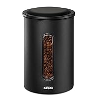 | Stainless Steel Coffee Storage Canister (Coffee Canister, Large Capacity, Over 1kg of Coffee, Suitable for Any Food) Color Matte Black