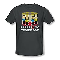 Star Trek - Mens Press A to Transport T-Shirt in Charcoal