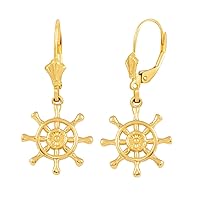 YELLOW GOLD NAUTICAL SHIP WHEEL EARRING SET - Gold Purity:: 10K