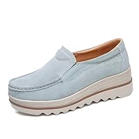 YING LAN Women Slip On Loafers Comfort Suede Moccasins Wide Low Top Shoes