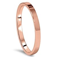 Gemini Flat Court Comfort Fit Rose Gold Couple Titanium Wedding Ring width 4mm Valentine's Day Gift