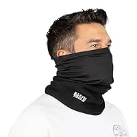 Klein Tools 60466 Neck and Face Warming Gaiter, Double-Layered Half-Band, Black, One Size fits Most, Large