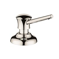 hansgrohe Bath and Kitchen Sink Soap Dispenser, Traditional Premium 2-inch, Classic Soap Dispenser in Polished Nickel, 04540830