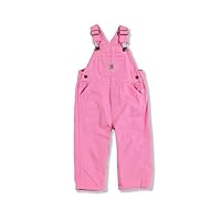 Carhartt Baby Girls' Canvas Bib Overall Inf Tod, Pink, 12 Months