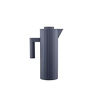 Alessi Plissé MDL12 G - Thermo Insulated Jug in Thermoplastic Resin with Double Wall Thermal Glass Inside, Grey